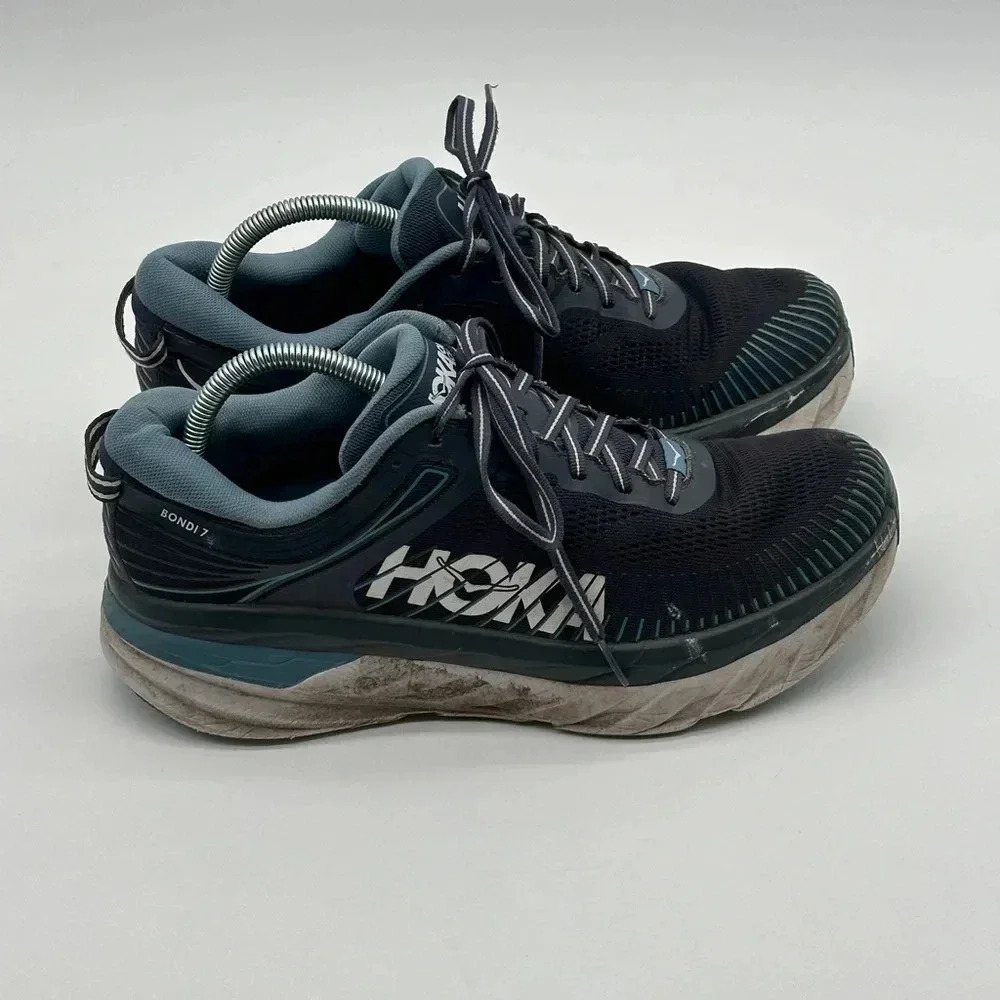Hoka One One Mens Bondi 7 1110518 OTRS Blue Running Shoes Sneakers Size 10